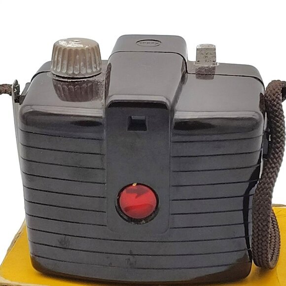 Kodak Brownie Camera Holiday Flash Vintage Strap Box Mid Century Untested 1950s - Picture 7 of 11